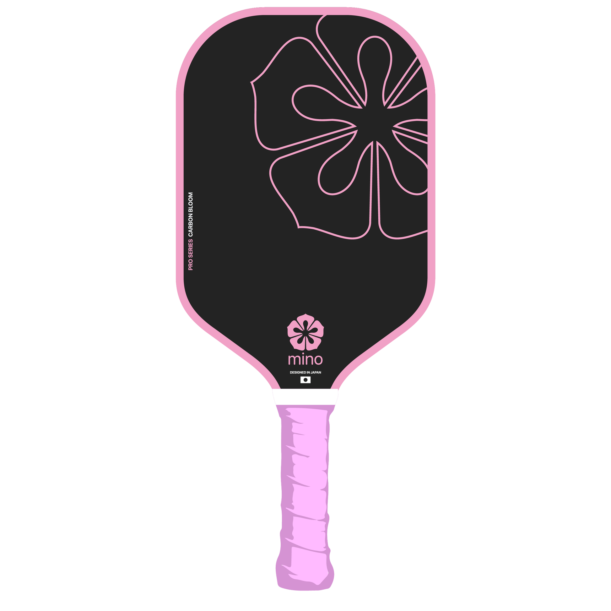 Mino Carbon Bloom Paddle Design - Pink (Back)